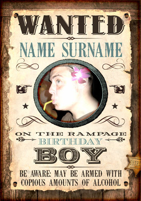 Wanted Birthday Boy Poster